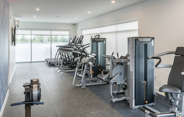 fitness center at Alexan Diagonal Crossing Apartments