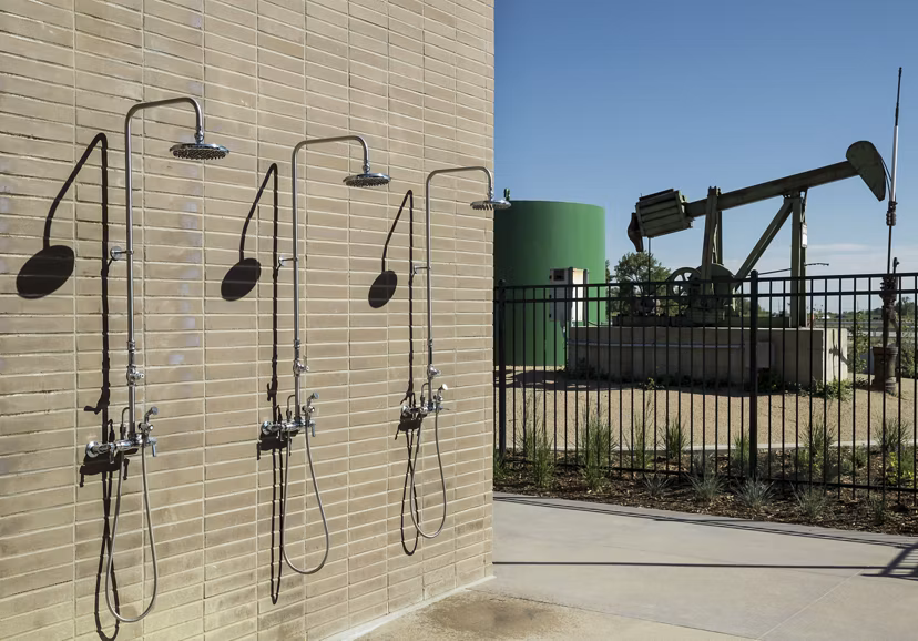 Pet-friendly dog wash station at Alexan Diagonal Crossing Apartments