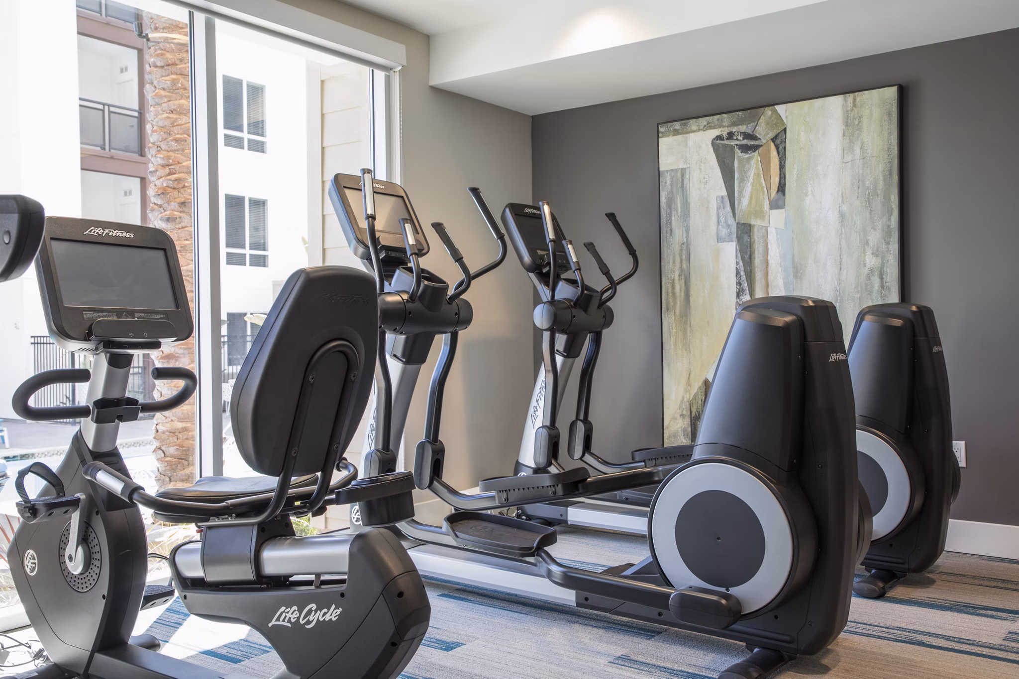 State-of-the-art fitness center with modern equipment at Areum Apartments
