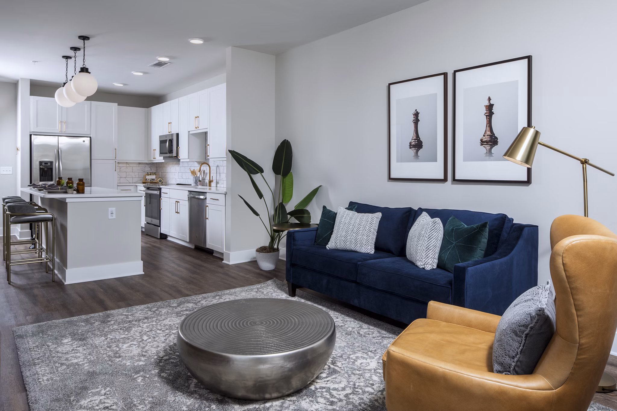 living room at Broadstone Queen City Apartments