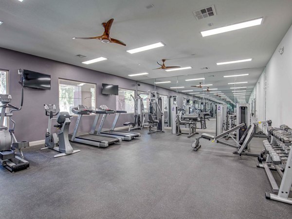 State-of-the-art fitness center with modern equipment at Luminous Apartments, offering luxury facilities for residents' wellness and workout needs