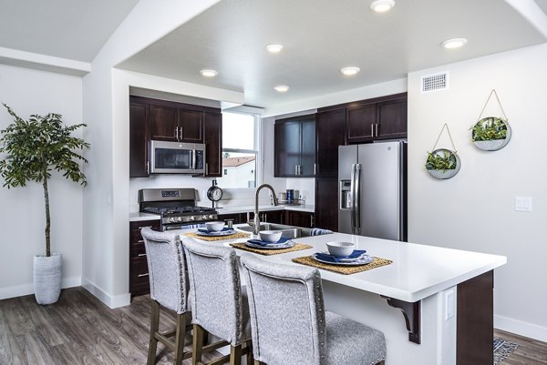 Modern dining room featuring stylish decor at Portside Ventura Harbor Apartments