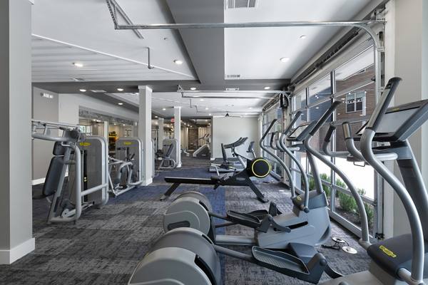 fitness center at Atlas Waterside Apartments