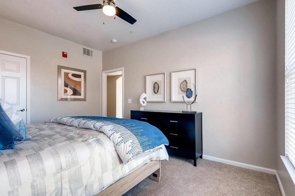 Chic bedroom with modern decor at Lowry Park Apartments