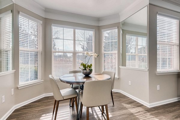 Dining room with elegant lighting and modern decor at Lowry Park Apartments
