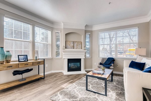 Spacious living room with modern decor at Lowry Park Apartments