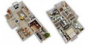 Floorplan Three Bedroom Townhome