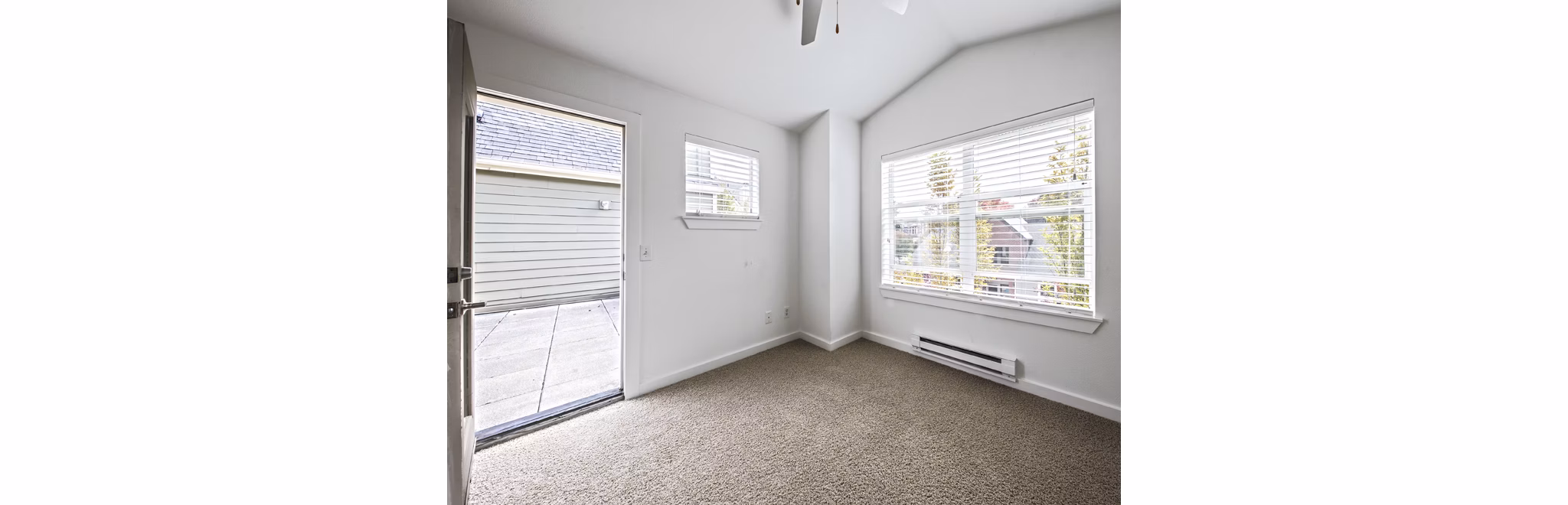 Spacious living room with modern decor in Lions Gate North Apartments