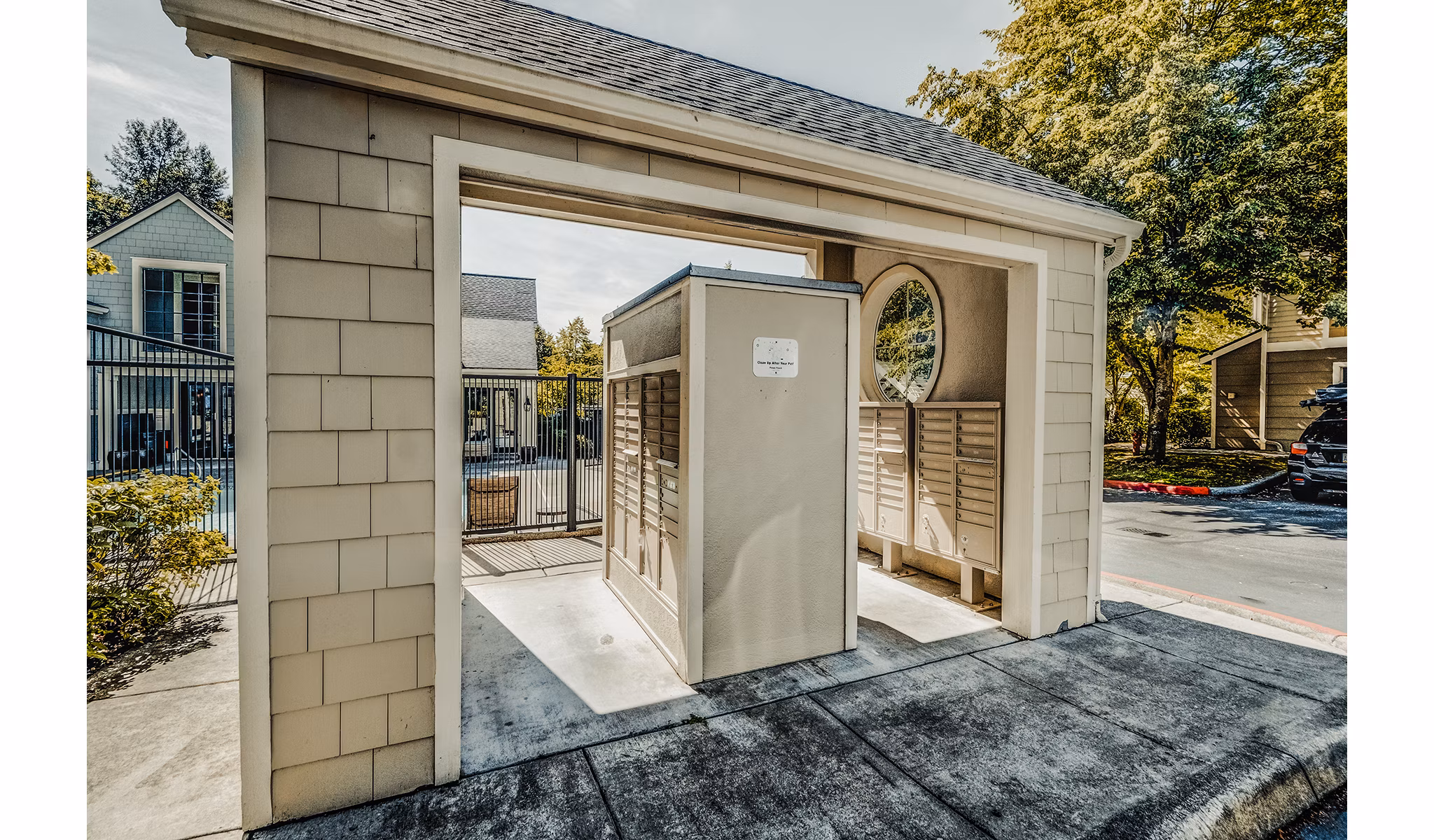Mail room with sleek design at Bella Vista Apartments