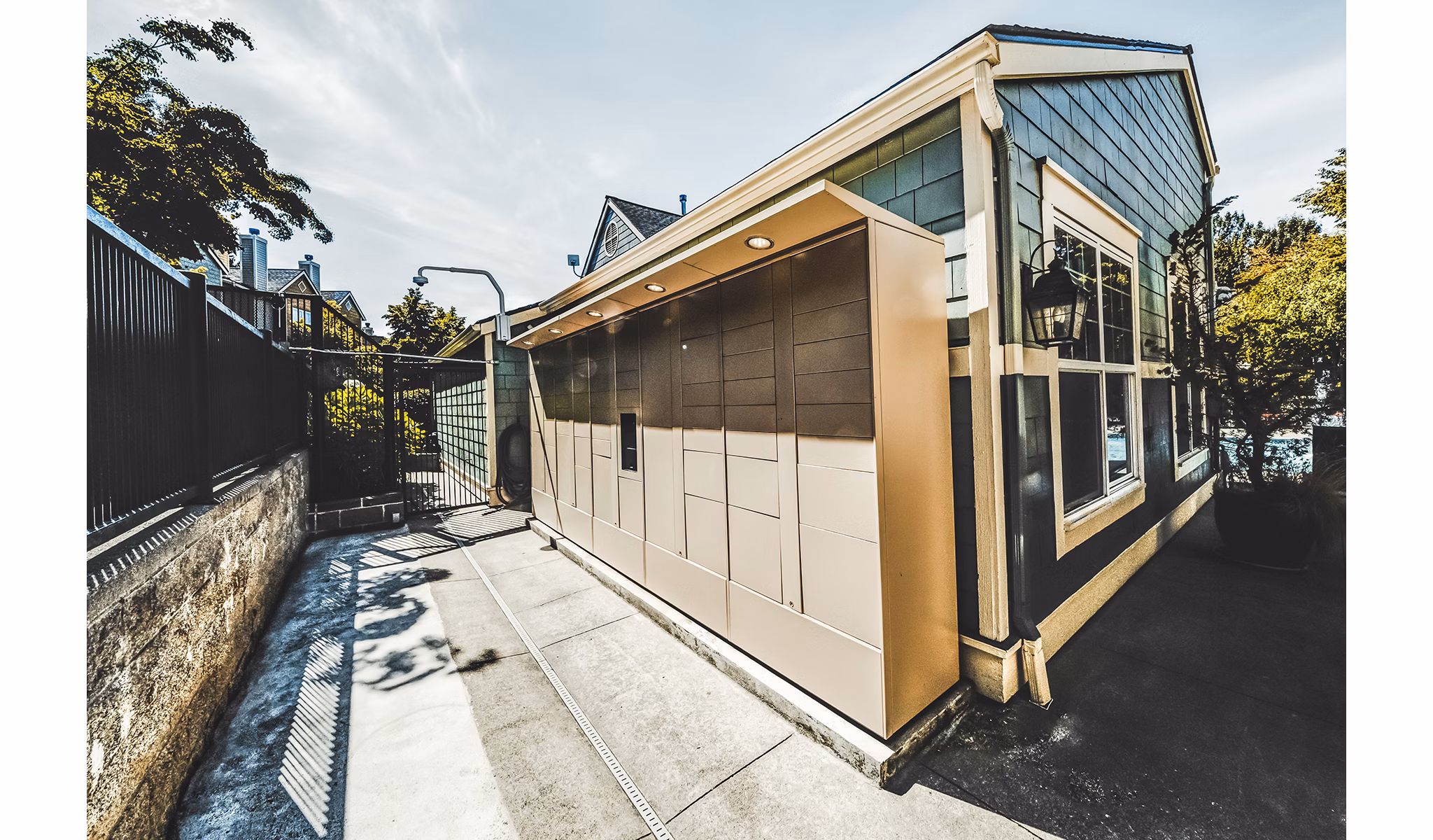 Parcel lockers for convenient package pickup at Bella Vista Apartments