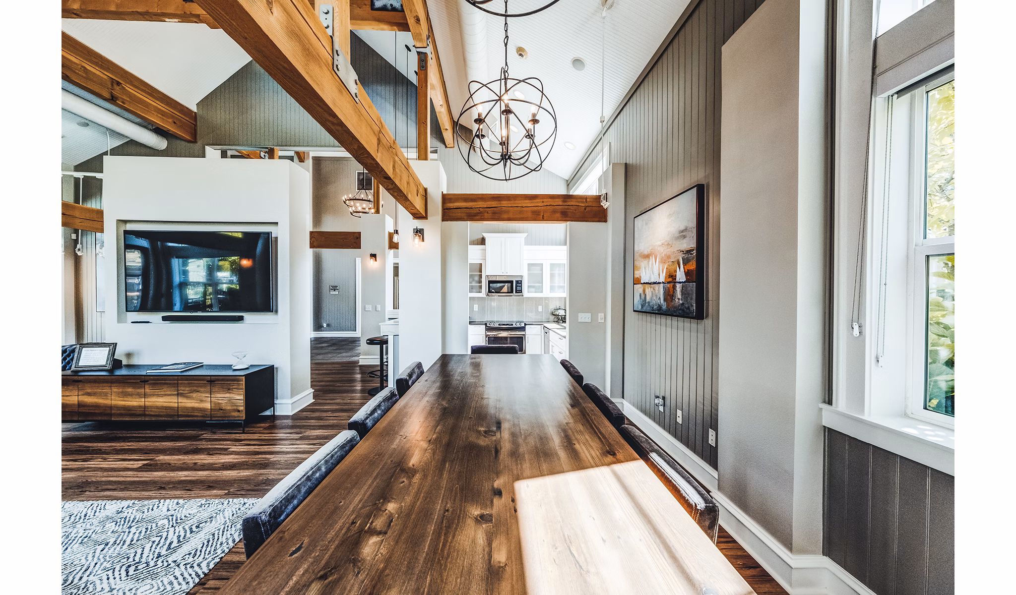 Clubhouse featuring contemporary design and cozy seating at Bella Vista Apartments
