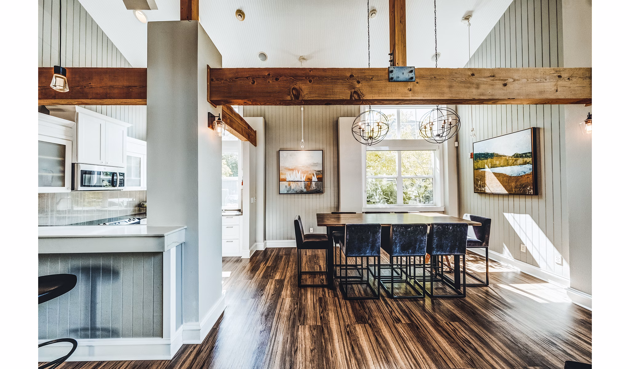 Clubhouse lobby featuring elegant seating and modern decor at Bella Vista Apartments