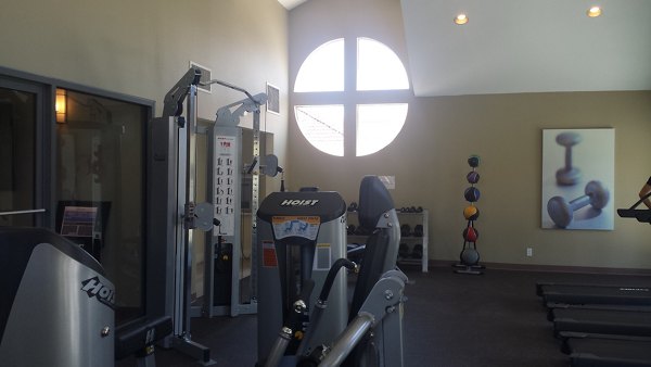 State-of-the-art fitness center featuring modern equipment at Axiom La Jolla Apartments
