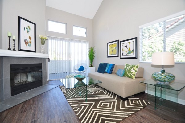 living room at Axiom La Jolla Apartments