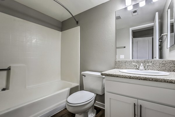 bathroom at Flower Fields Apartments