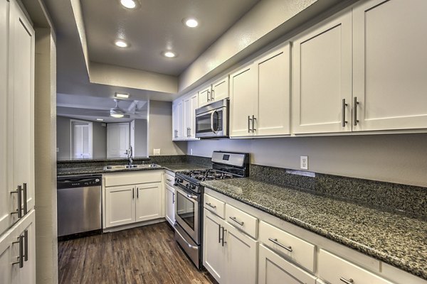 kitchen at Flower Fields Apartments