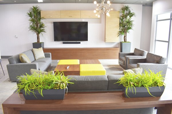 Spacious clubhouse with modern amenities at NoHo 14 Apartments, offering a luxurious gathering space in North Hollywood