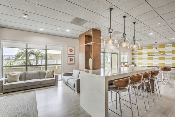 Clubhouse featuring modern design at NoHo 14 Apartments