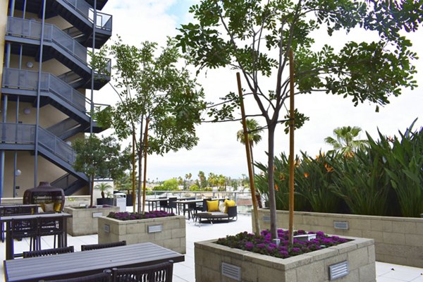 Recreational area with modern design at NoHo 14 Apartments, showcasing open spaces and leisure facilities in a luxury setting
