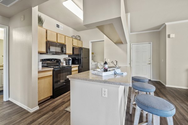 kitchen at San Riva At The Foothills Apartments