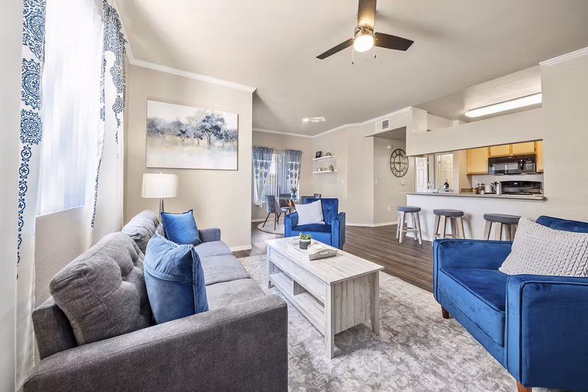 living room at San Riva At The Foothills Apartments