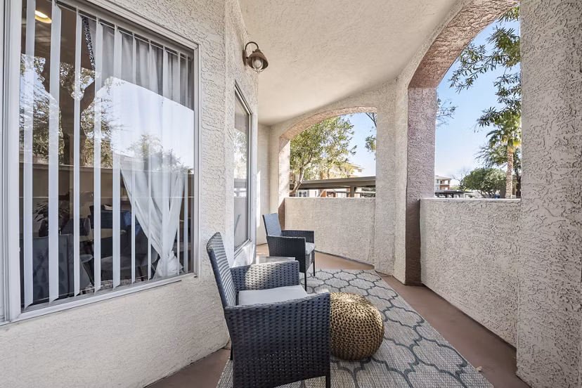 patio at San Riva At The Foothills Apartments