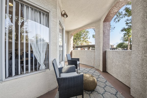 patio at San Riva At The Foothills Apartments