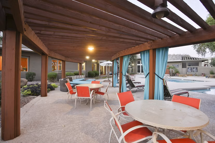 Recreational area with fitness equipment at San Riva At The Foothills Apartments