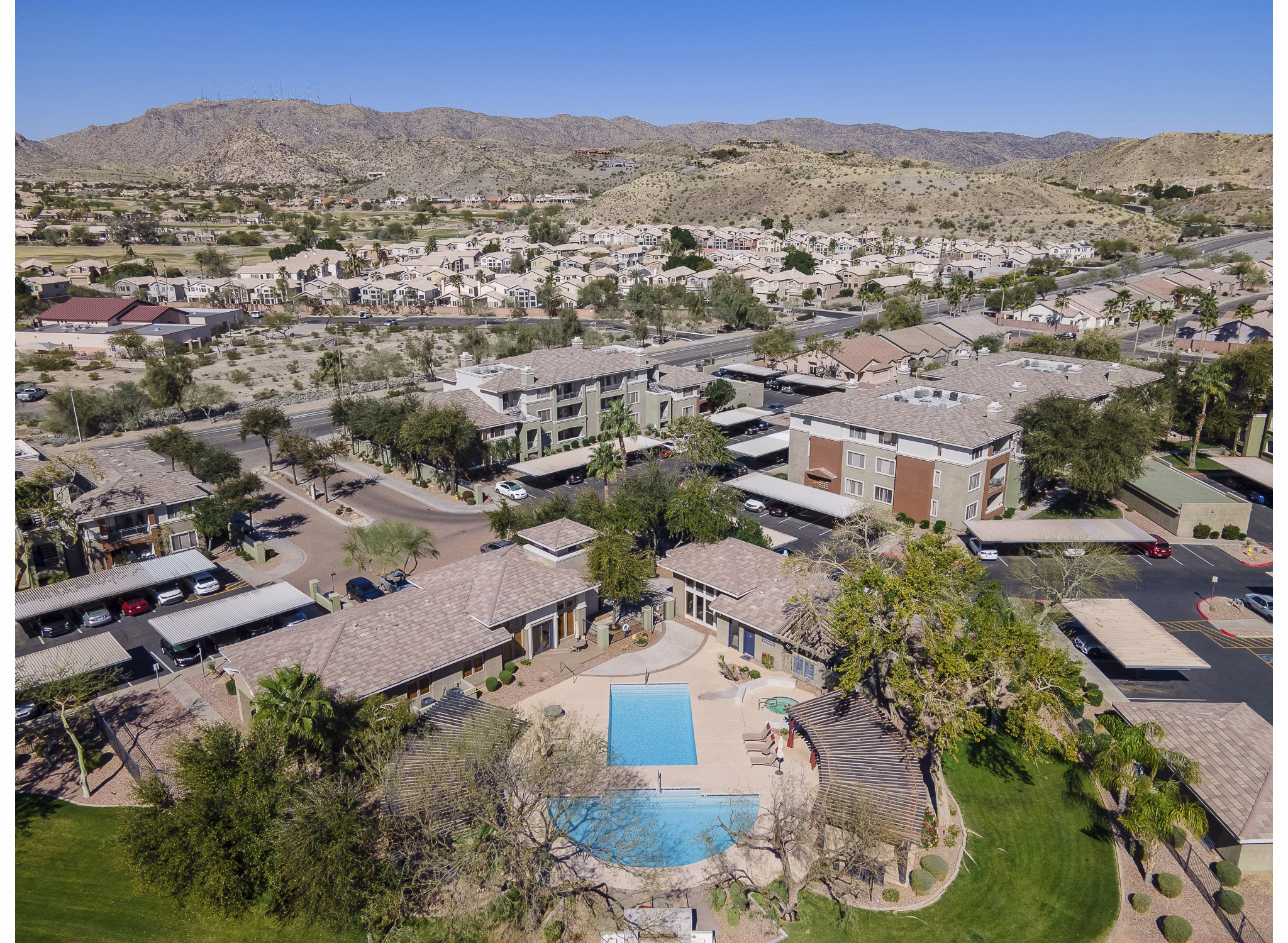 Scenic mountain view from San Riva at the Foothills Apartments