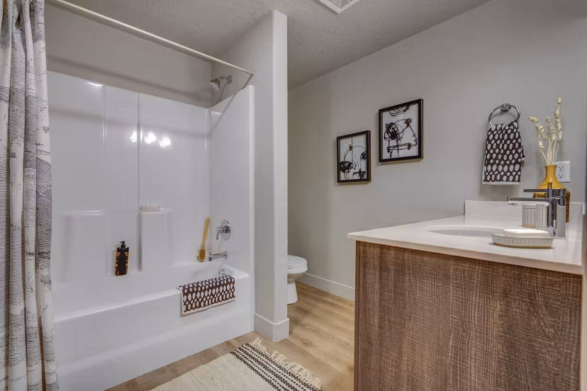 Modern bathroom with sleek fixtures at Bria Apartments