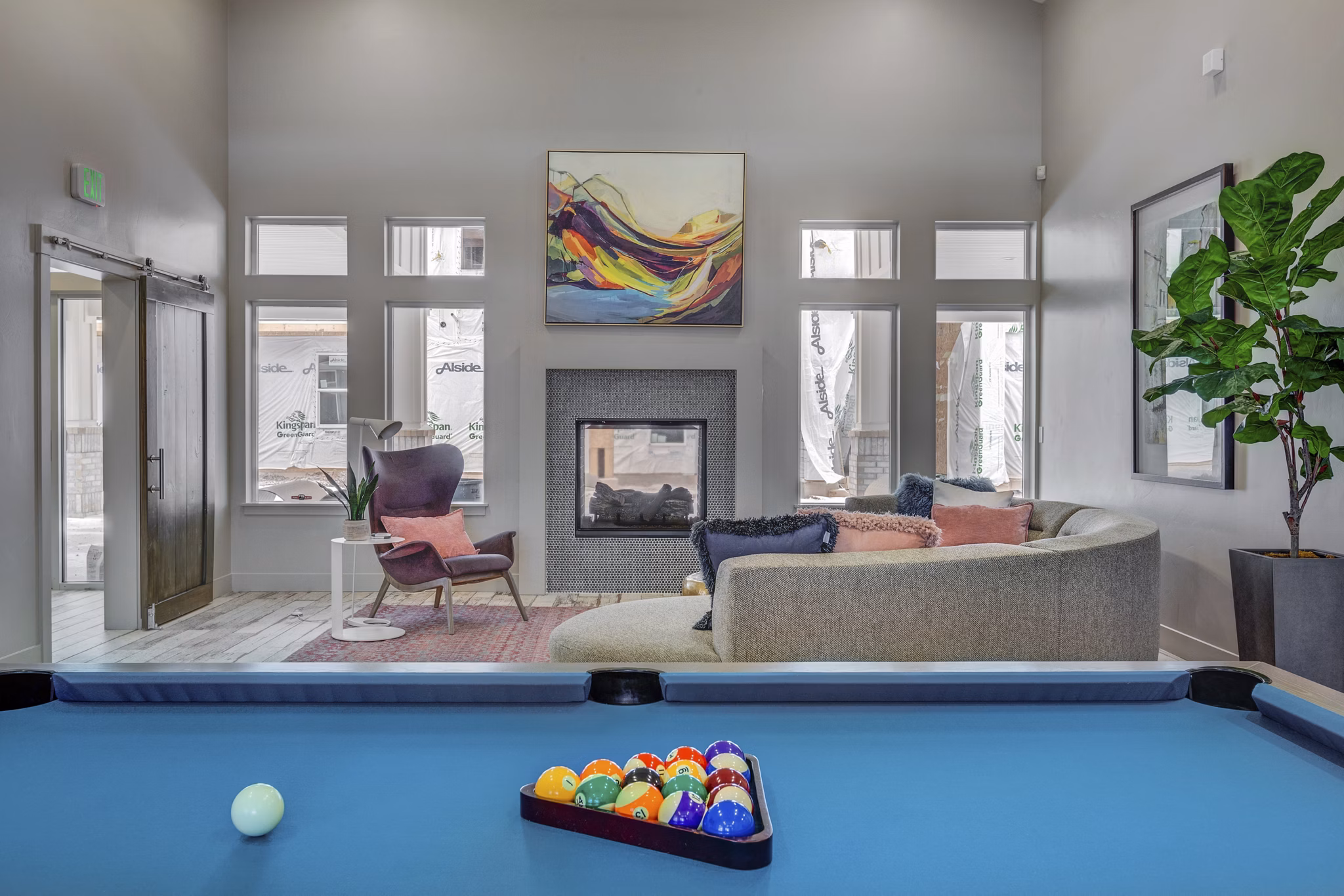 Clubhouse at Bria Apartments featuring modern interiors and luxury amenities