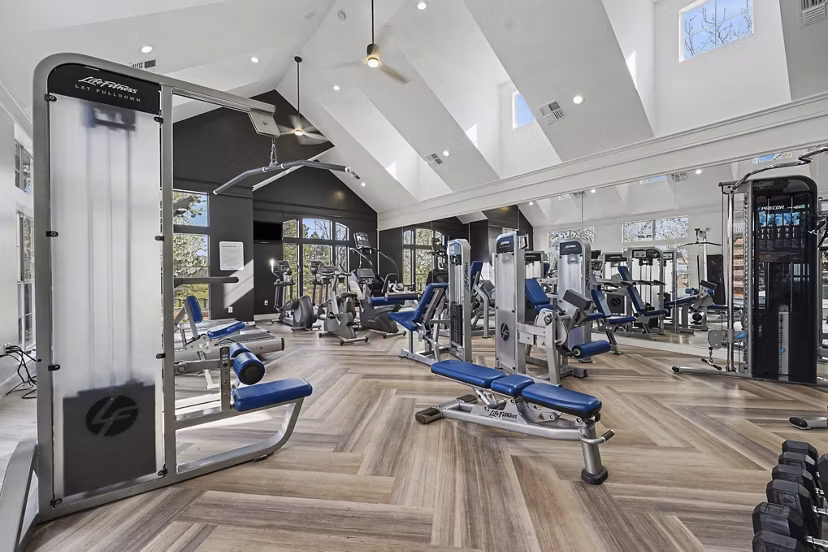 fitness center at The Fairways At Raccoon Creek Apartments