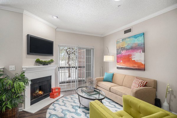 living room at The Fairways At Raccoon Creek Apartments
