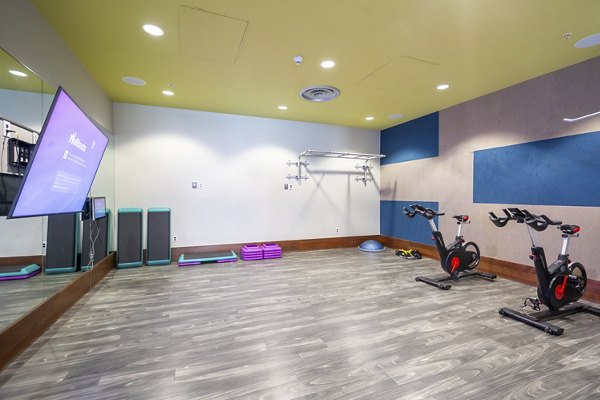 fitness center at LINQ Midtown Apartments