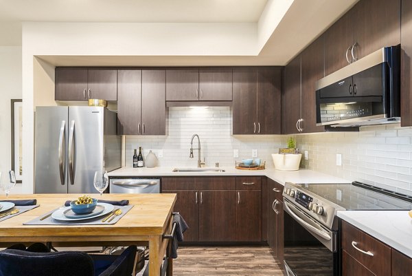 kitchen at LINQ Midtown Apartments