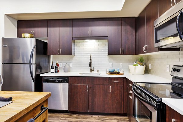 kitchen at LINQ Midtown Apartments
