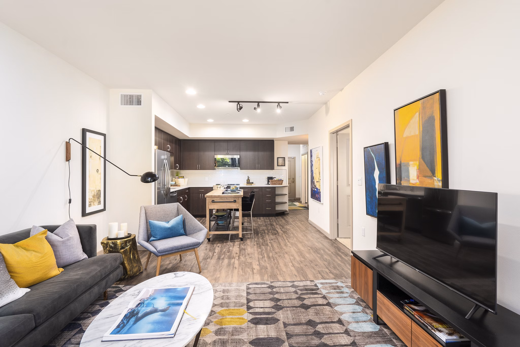 living room at LINQ Midtown Apartments