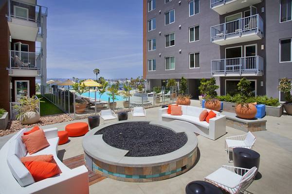 fire pit at Broadstone Little Italy Apartments