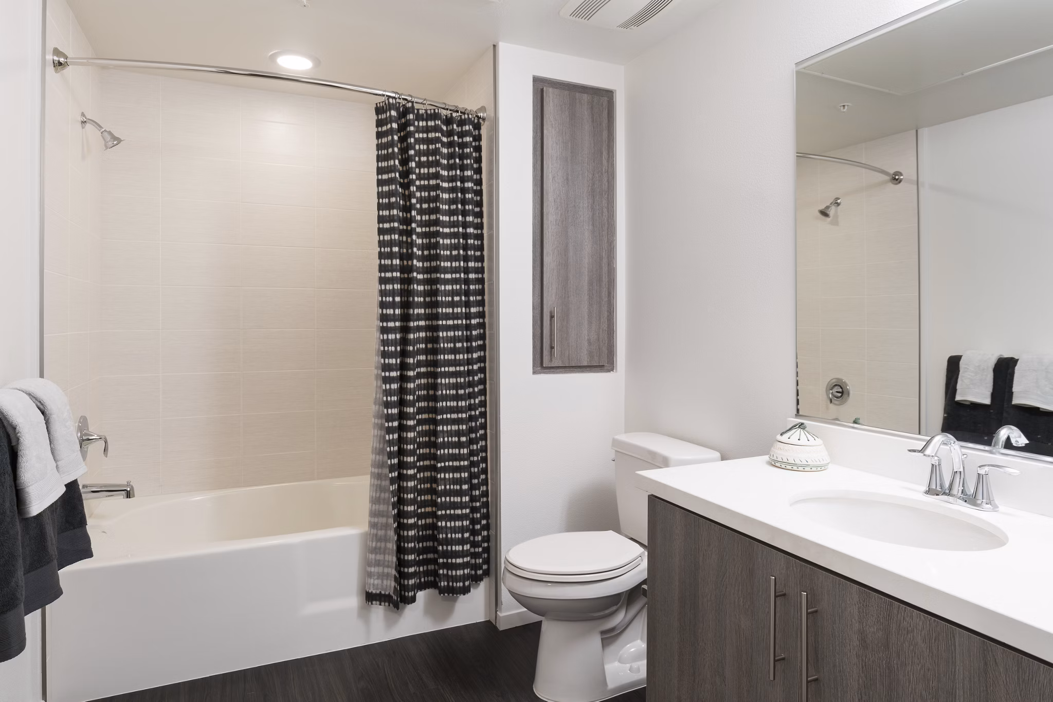 Luxurious bathroom with modern fixtures at Garey Building Apartments in Los Angeles
