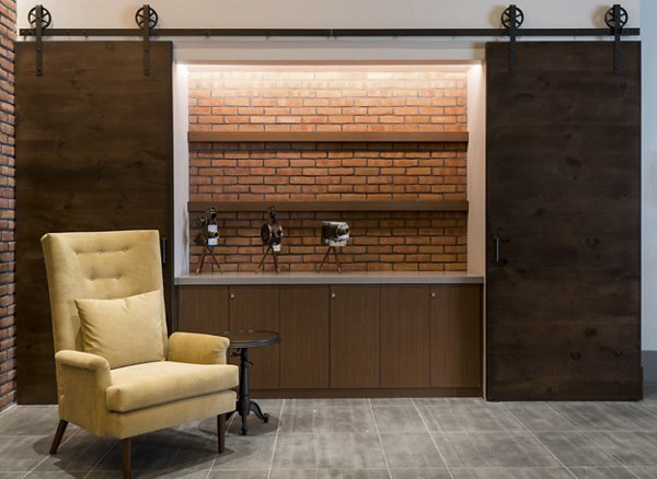 Elegant clubhouse with modern decor at Garey Building Apartments