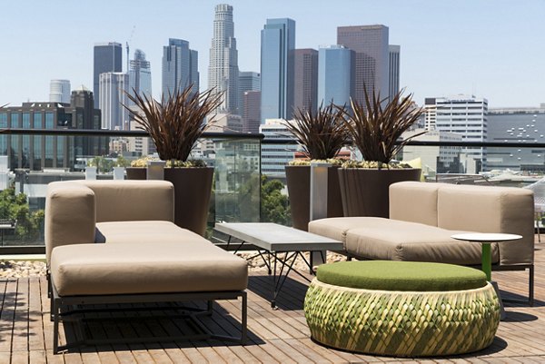 rooftop deck at Garey Building Apartments