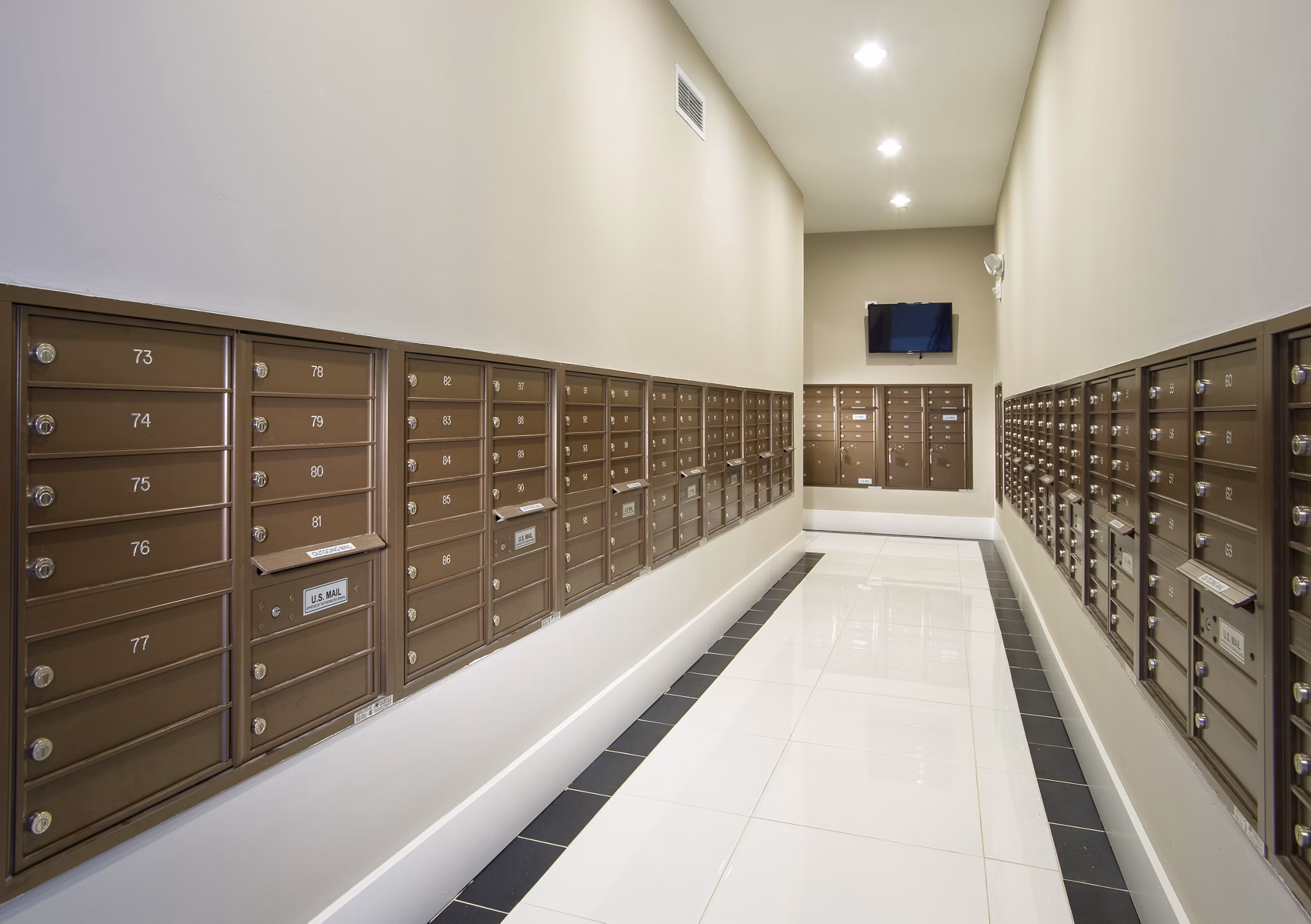 mail room at The Lincoln Scottsdale Apartments