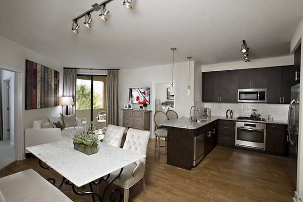 Elegant dining room with modern decor in  luxury apartments