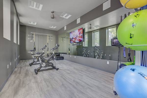 yoga/spin studio at Encore Apartments