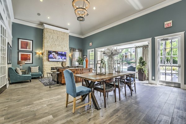 Clubhouse featuring stylish lounge and modern amenities at Jefferson at Carmel Mountain Ranch Apartments in San Diego