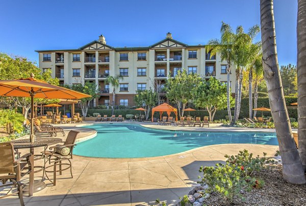 Resort-style swimming pool at Jefferson at Carmel Mountain Ranch luxury apartments
