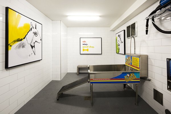 Convenient dog wash station at Aspect Apartments for pet-friendly living experience