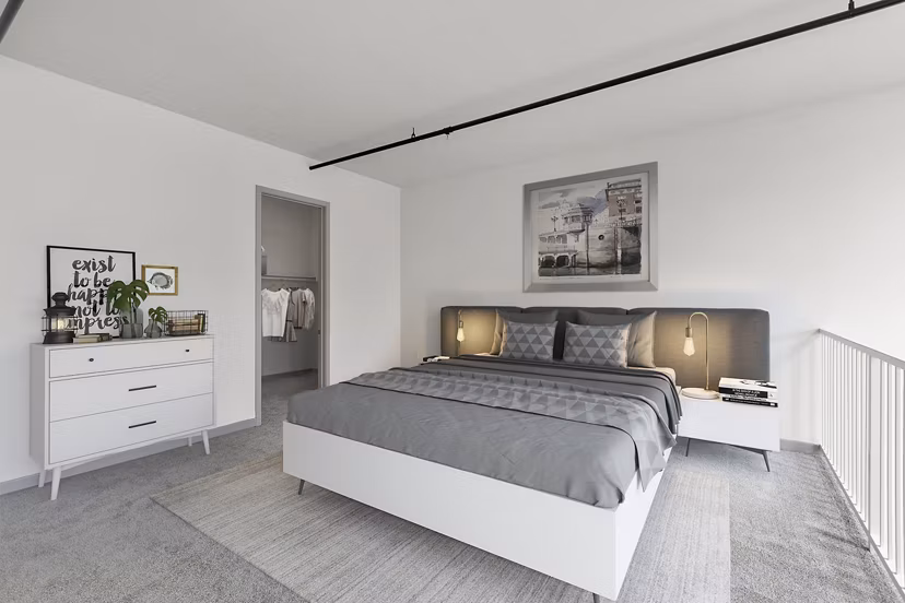 bedroom at San Pedro Bank Lofts Apartments 