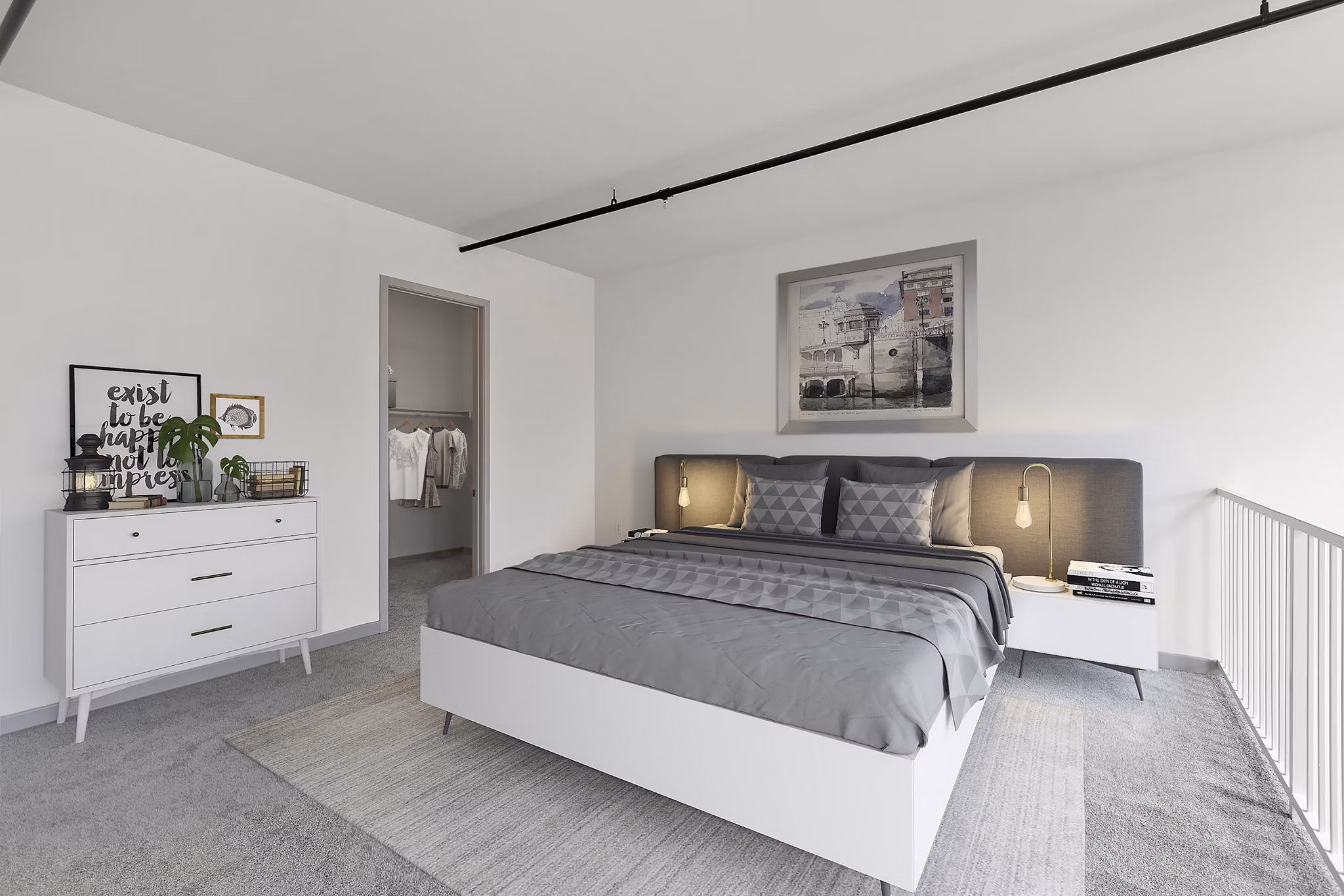 bedroom at San Pedro Bank Lofts Apartments 