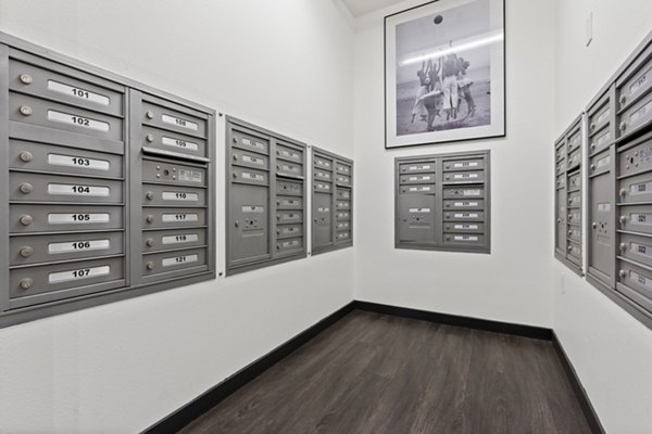 mail room at San Pedro Bank Lofts